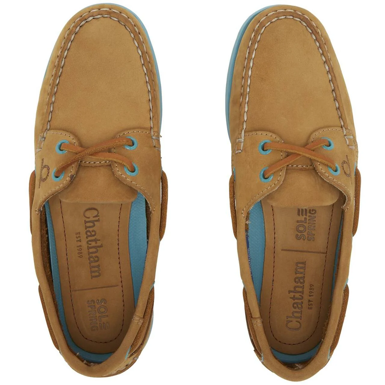 CHATHAM Pippa II G2 Leather Boat Shoes - Women's - Tan/Turquoise - Image 4