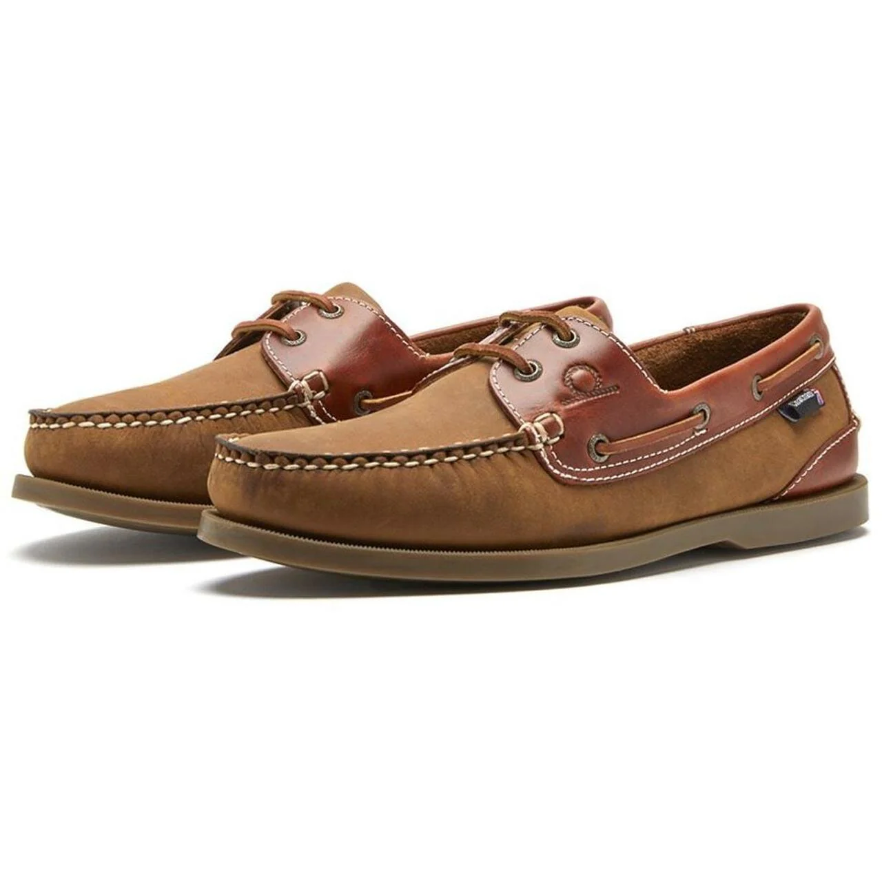 CHATHAM Mens Bermuda II G2 Leather Boat Shoes - Walnut/Seahorse - Image 3