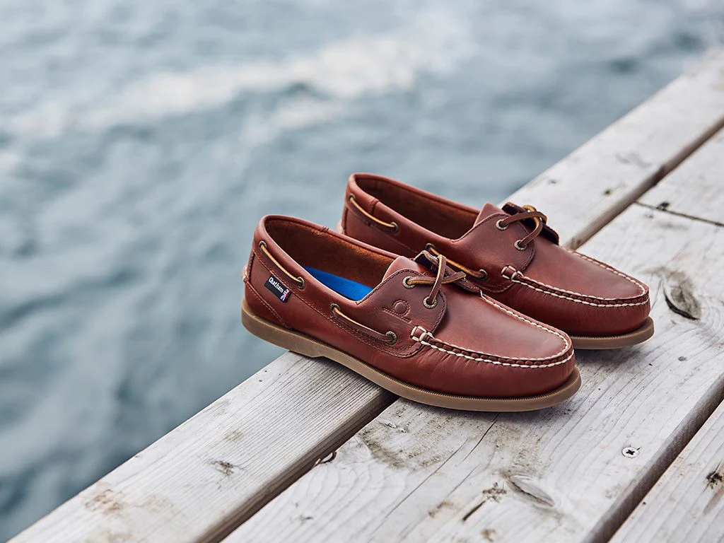 CHATHAM Mens Deck II G2 Leather Boat Shoes - Chestnut - Image 2