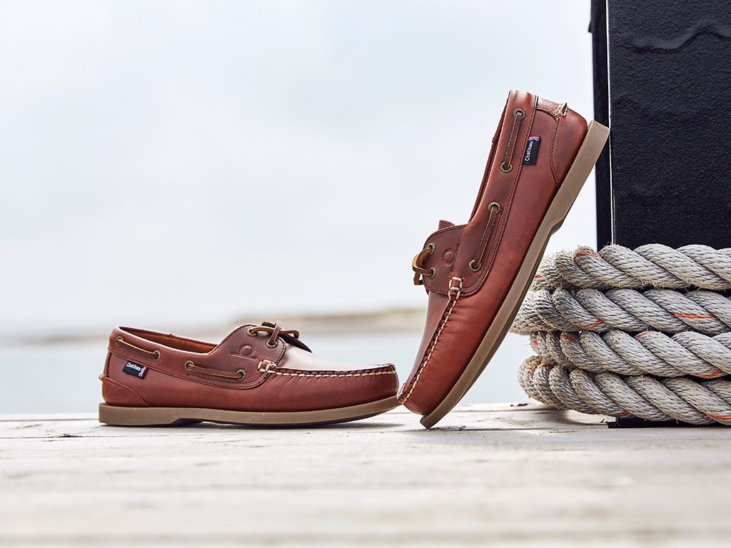 CHATHAM Mens Deck II G2 Leather Boat Shoes - Chestnut - Image 3