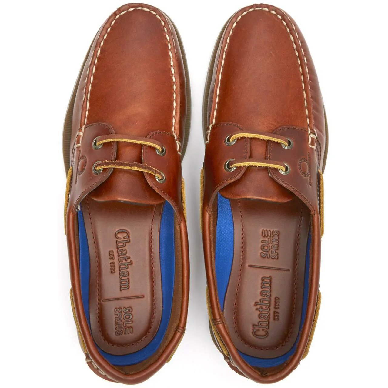 CHATHAM Mens Deck II G2 Leather Boat Shoes - Chestnut - Image 5