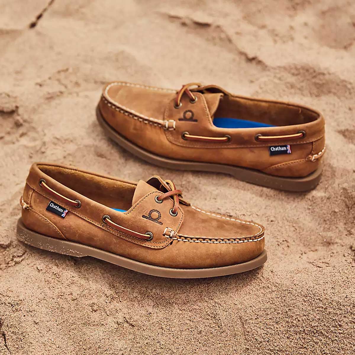 CHATHAM Mens Deck II G2 Leather Boat Shoes - Walnut - Image 3