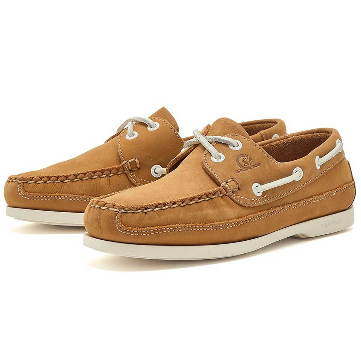 CHATHAM x JOULES Pier Premium Nubuck Boat Shoes - Women's - Tan - Image 2