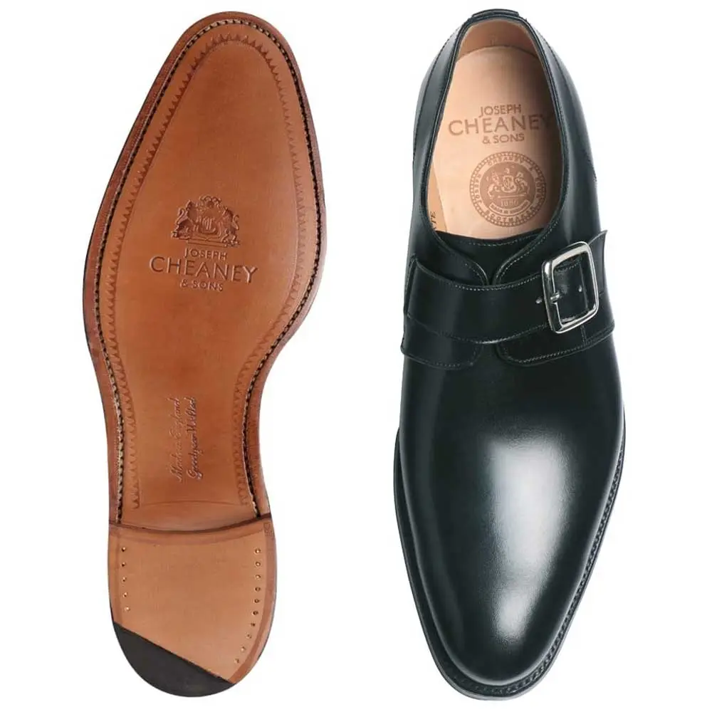 CHEANEY Moorgate Shoes - Single Buckle Monk Strap- Black Calf - Image 2