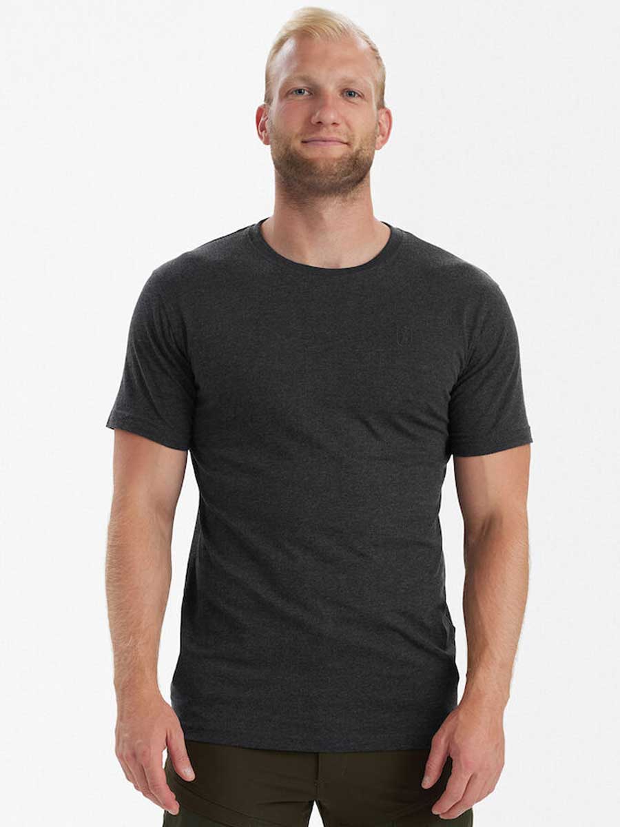 DEERHUNTER Basic T-Shirt 2 Pack - Mens - Adventure Green Melange - Image 3