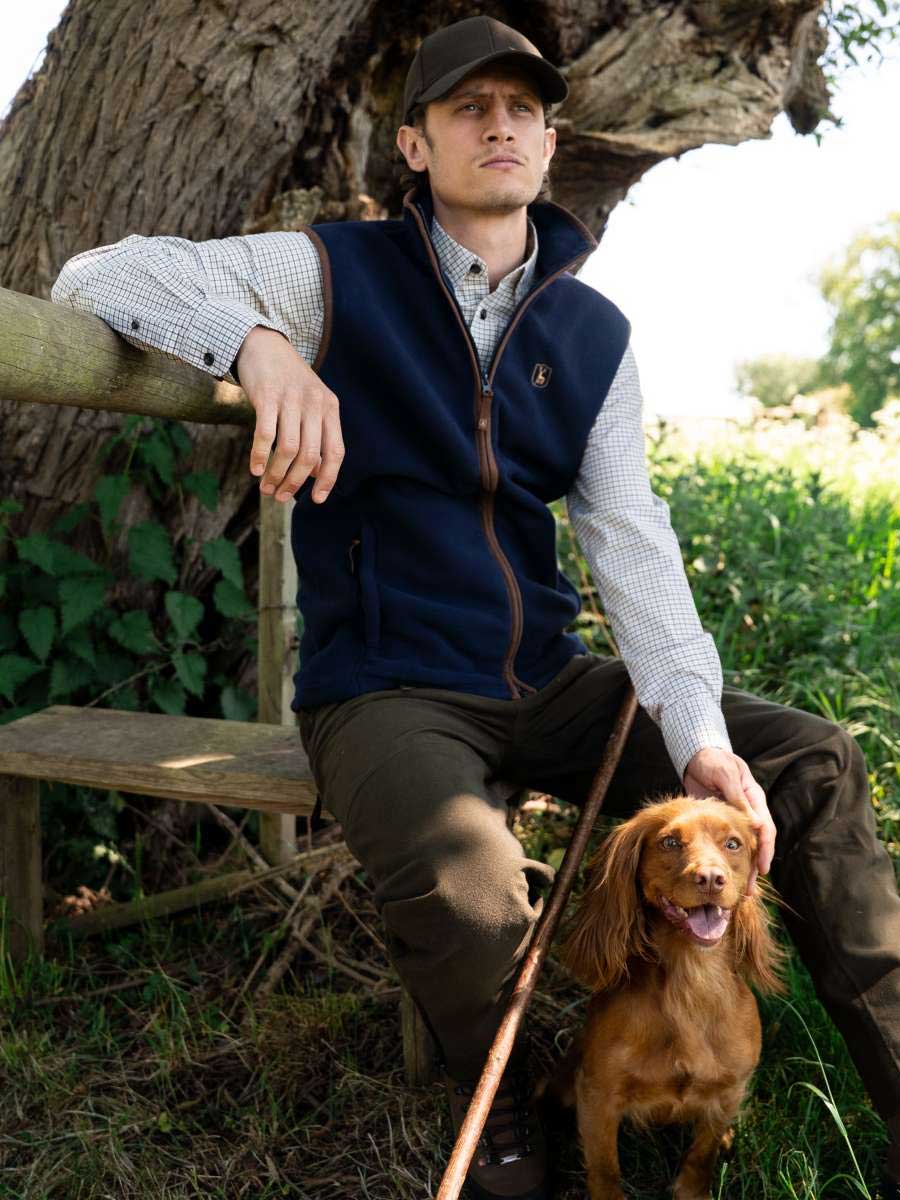 DEERHUNTER Cumbria Fleece Waistcoat - Mens - Dark Blue - Image 2