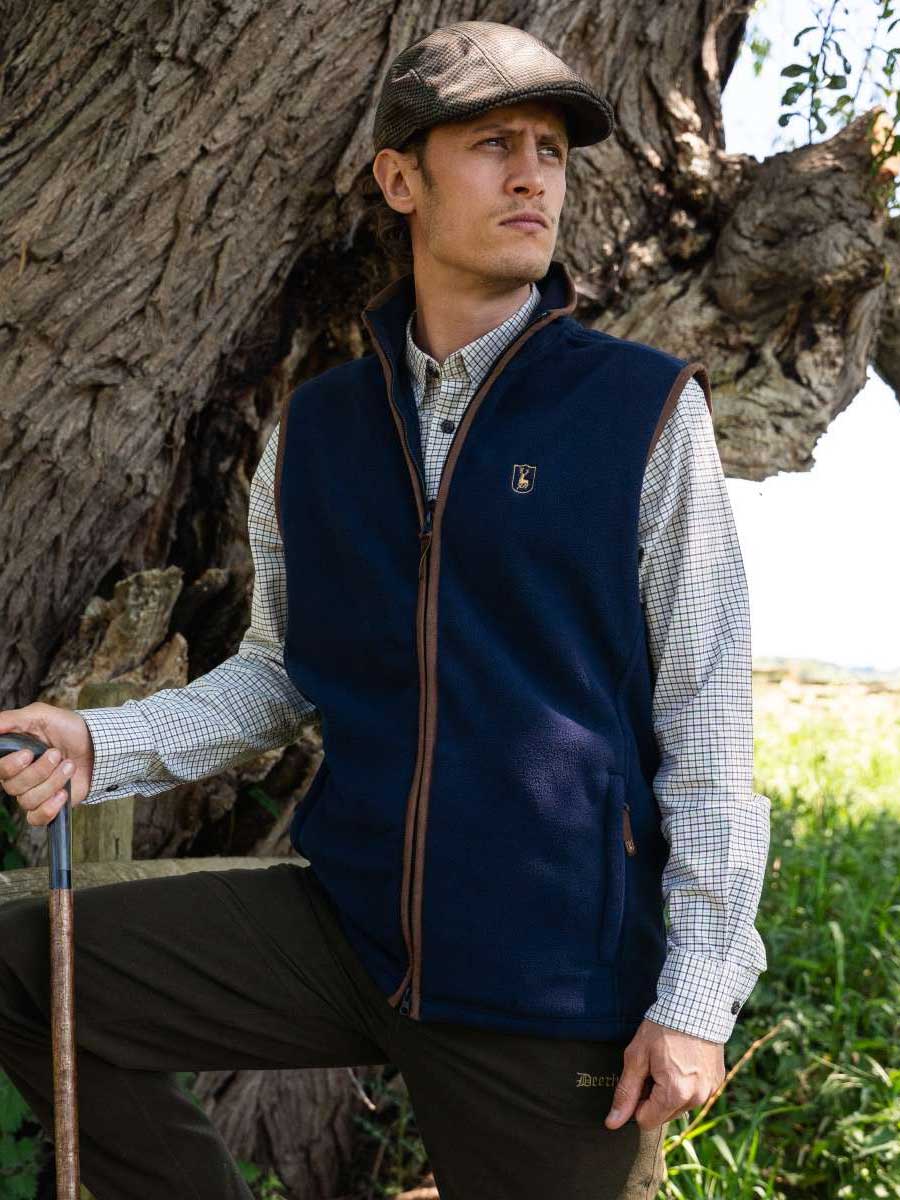 DEERHUNTER Cumbria Fleece Waistcoat - Mens - Dark Blue - Image 4