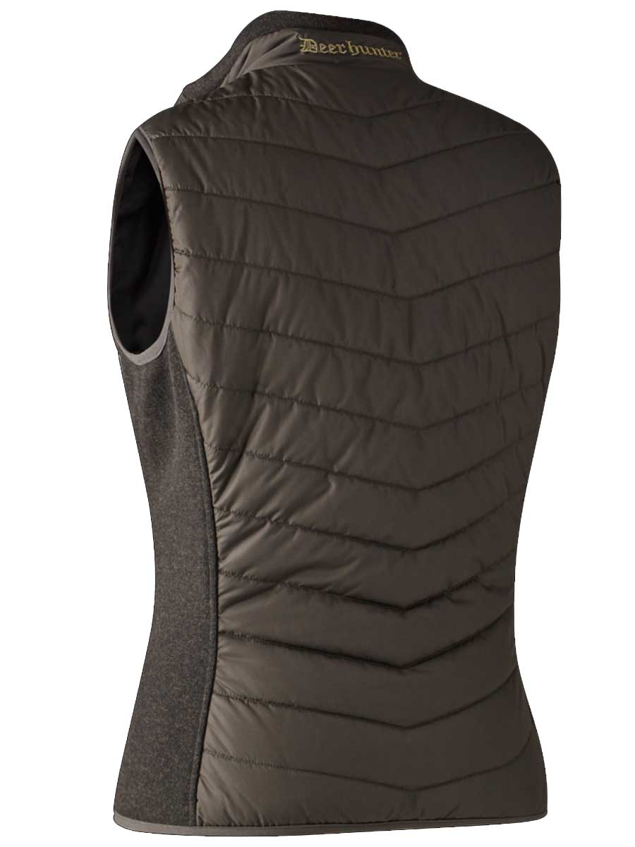 DEERHUNTER Lady Caroline Padded Waistcoat with Knit - Brown Leaf - Image 5