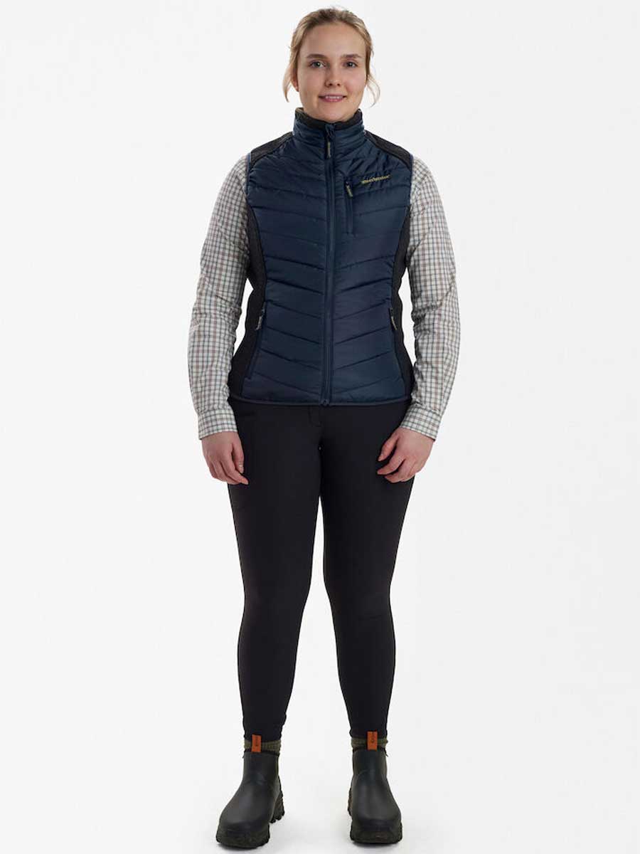 DEERHUNTER Lady Caroline Padded Waistcoat with Knit - Dark Blue - Image 3