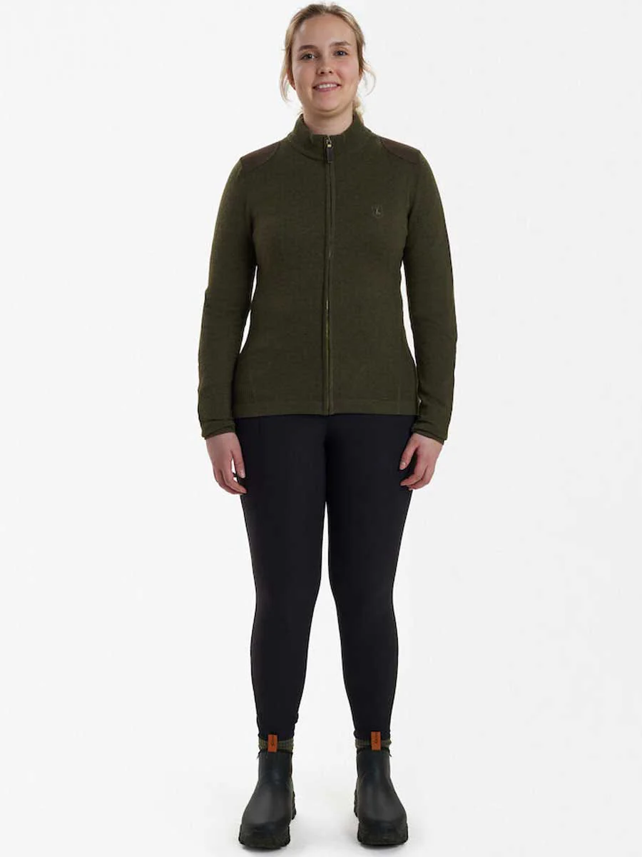 DEERHUNTER Lady Darlington Knit Cardigan - Green Melange - Image 3
