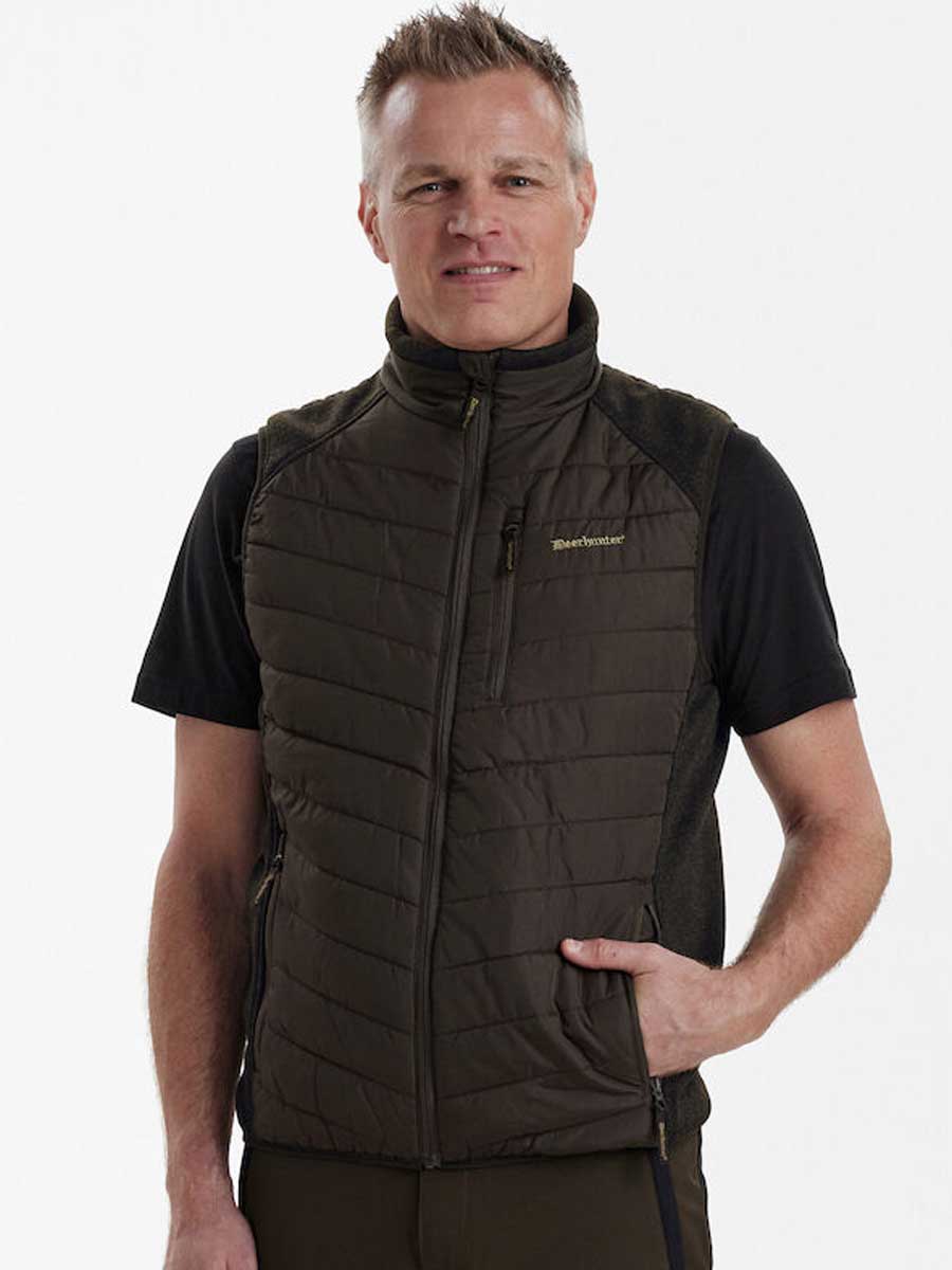 DEERHUNTER Moor Padded Waistcoat w.Knit - Mens - Brown Leaf - Image 2