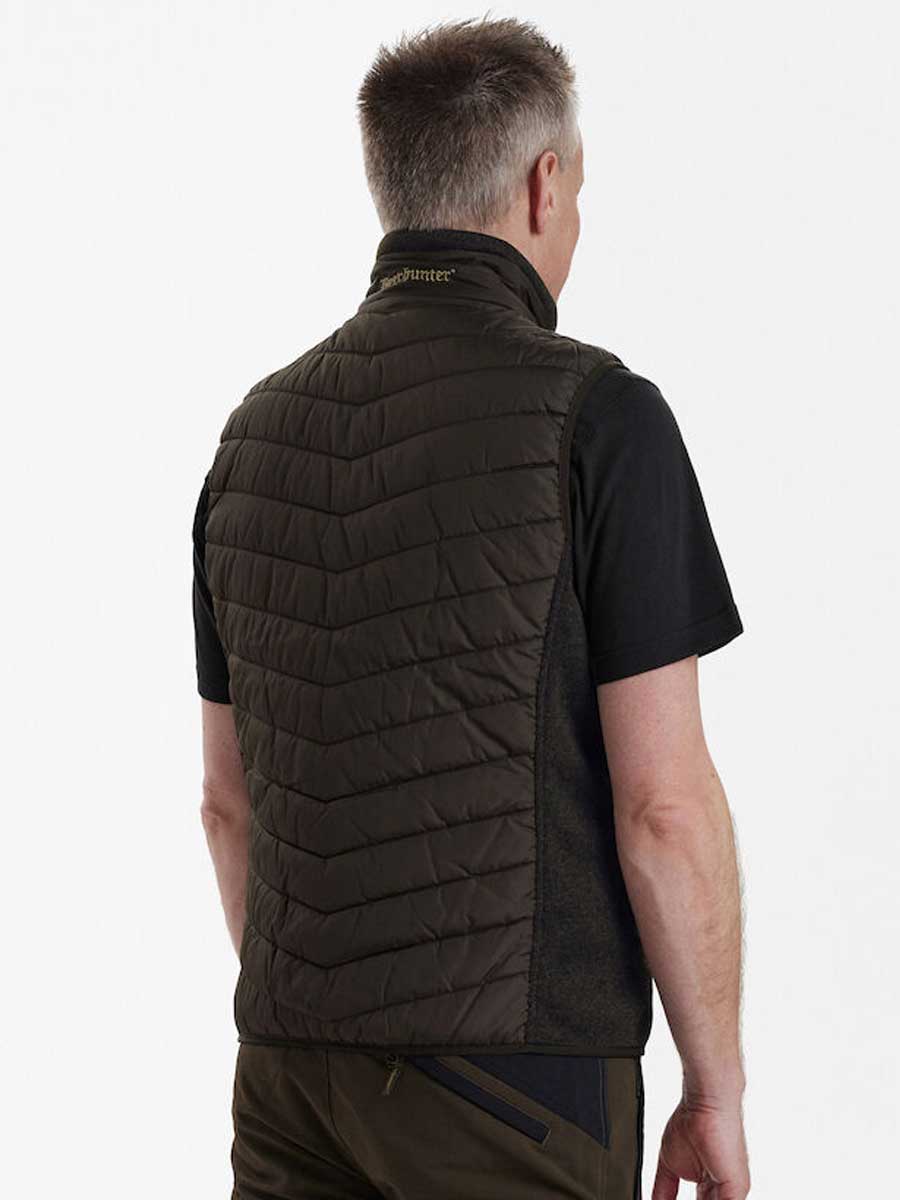 DEERHUNTER Moor Padded Waistcoat w.Knit - Mens - Brown Leaf - Image 3
