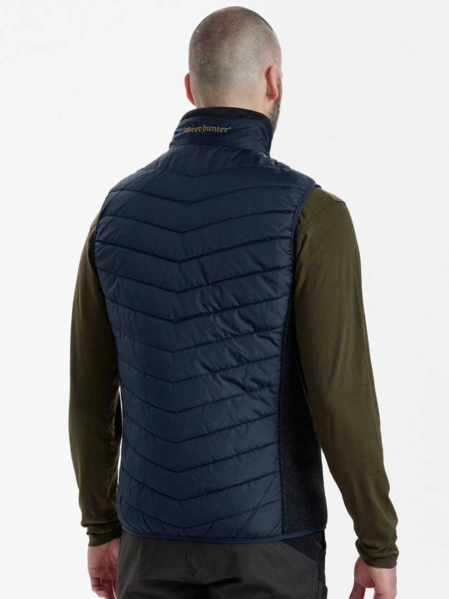 DEERHUNTER Moor Padded Waistcoat w.Knit - Mens - Dark Blue - Image 3