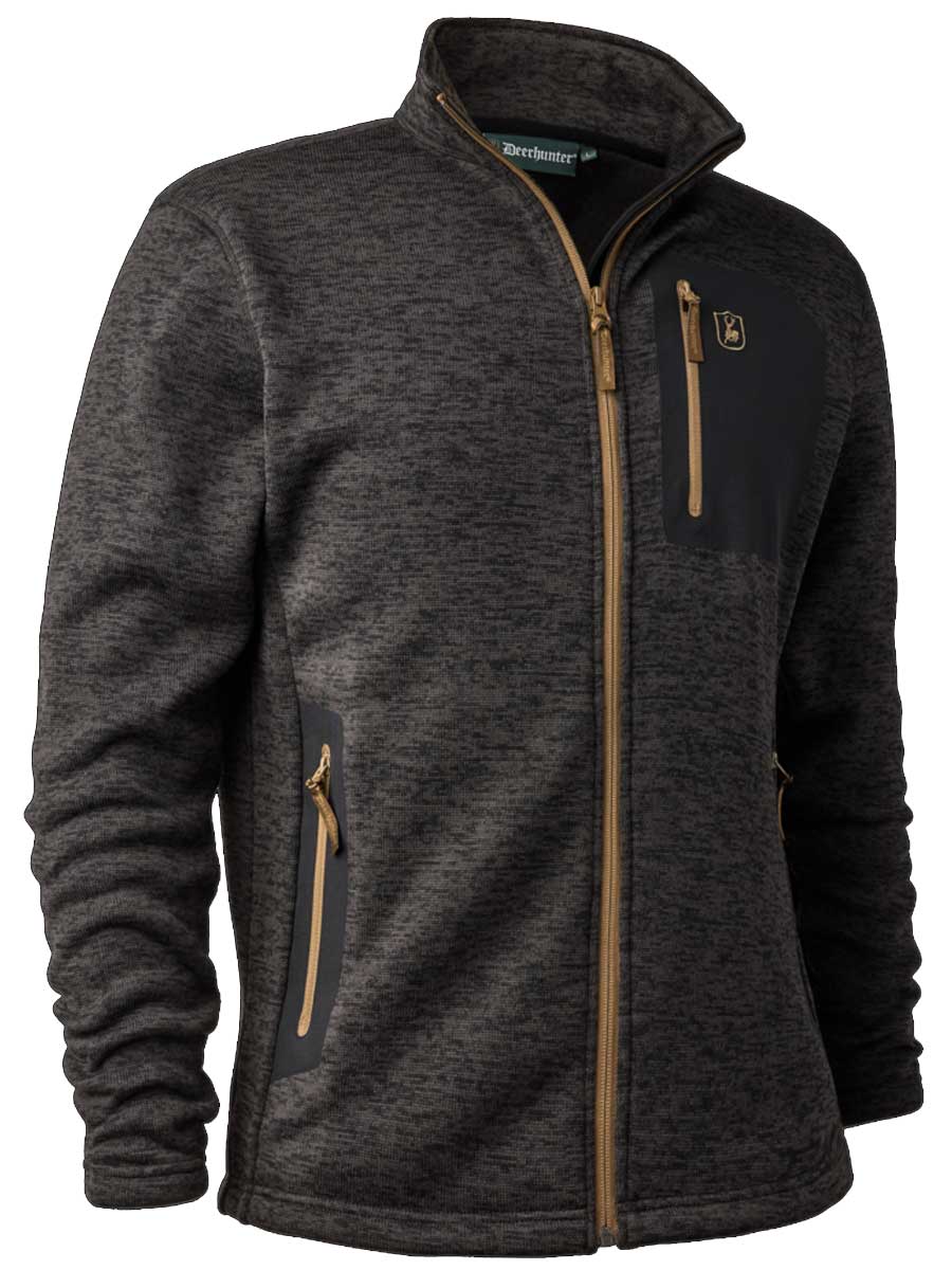 DEERHUNTER Sarek Knitted Jacket - Men's - Dark Grey Melange - Image 2