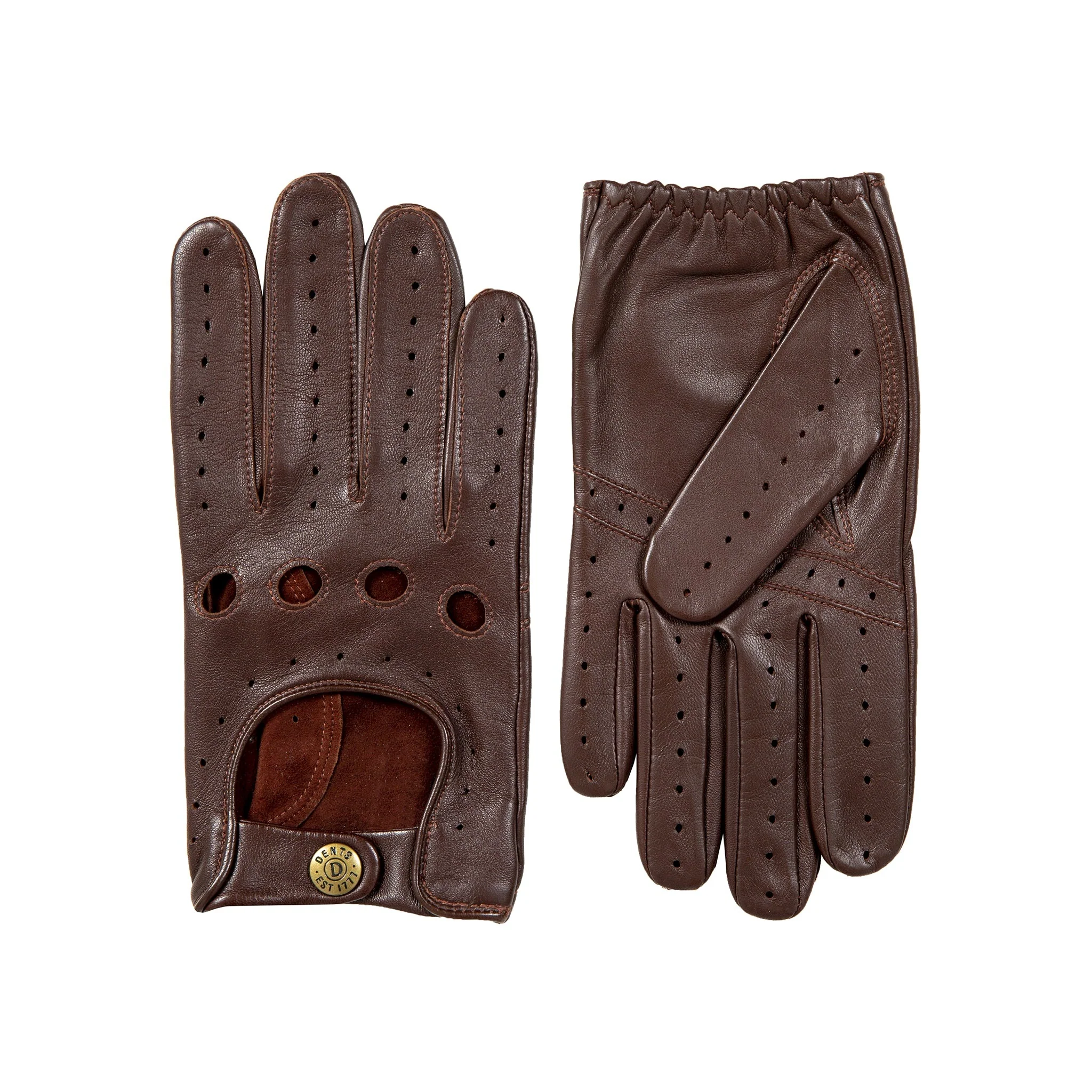DENTS Delta Men's Classic Leather Driving Gloves - English Tan - Image 4