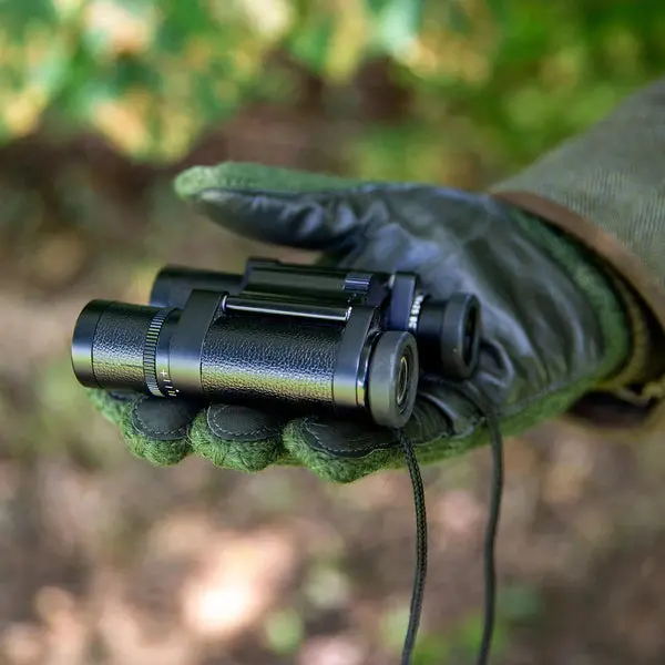 DENTS Browning Knitted Shooting Gloves With Leather Palm - Mens - Olive - Image 3