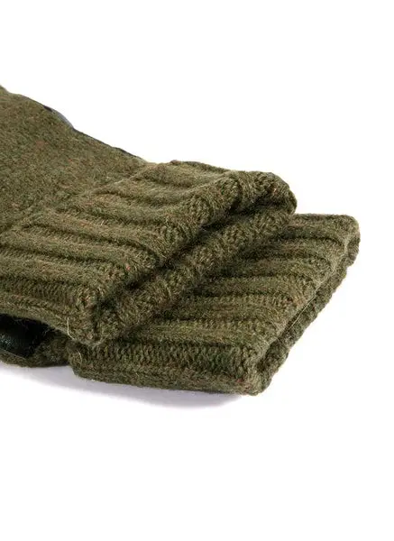 DENTS Browning Knitted Shooting Gloves With Leather Palm - Mens - Olive - Image 5
