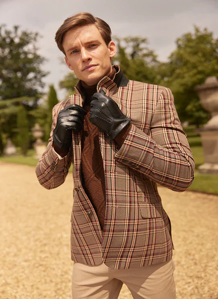 DENTS Shaftesbury Touchscreen Cashmere-Lined Leather Gloves - Mens - Black - Image 2