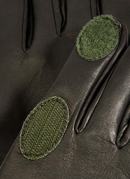 DENTS Royale Heritage Silk-Lined Leather Shooting Gloves - Mens - Olive - Image 3