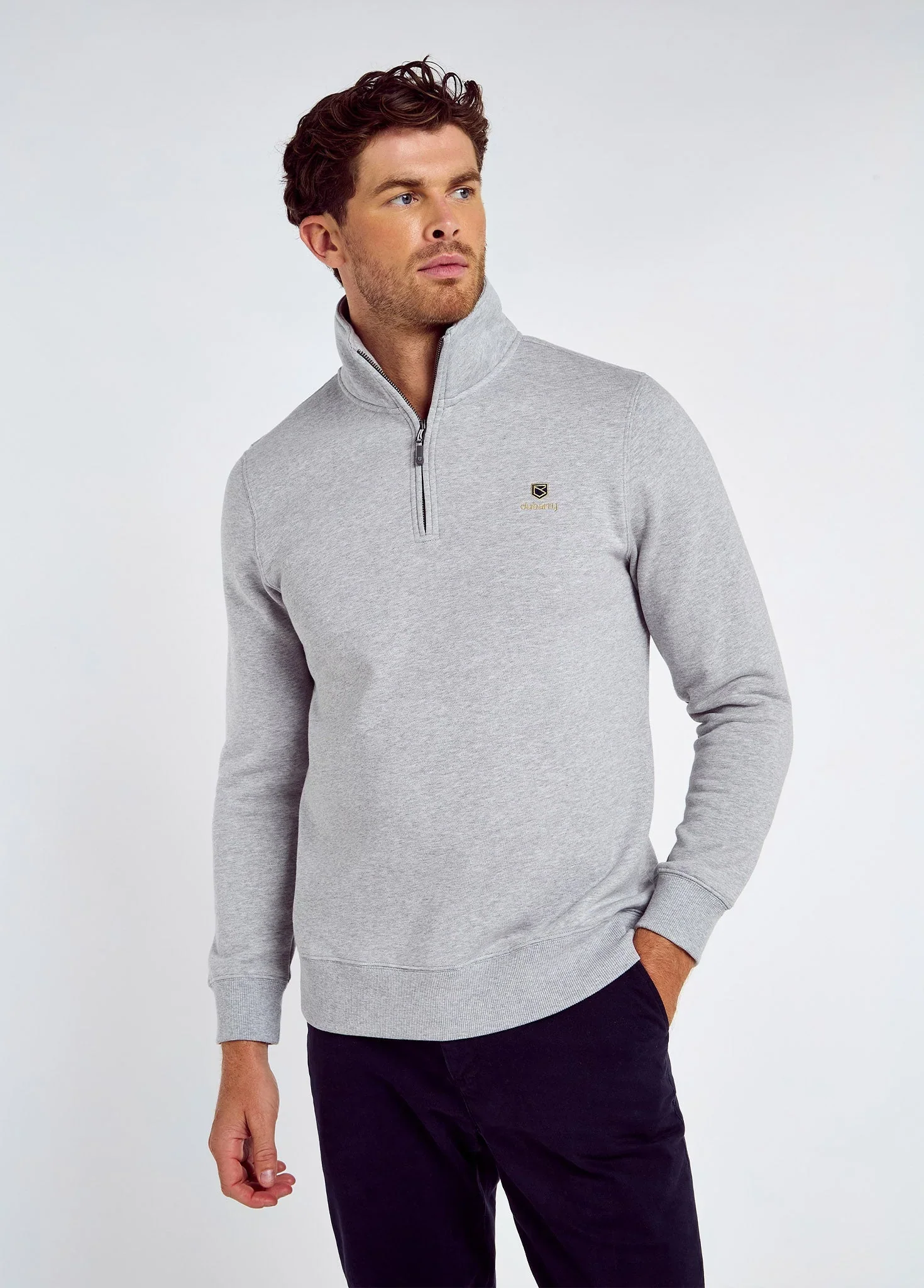 DUBARRY Boyce Zip Neck Sweater - Men’s - Grey Marl