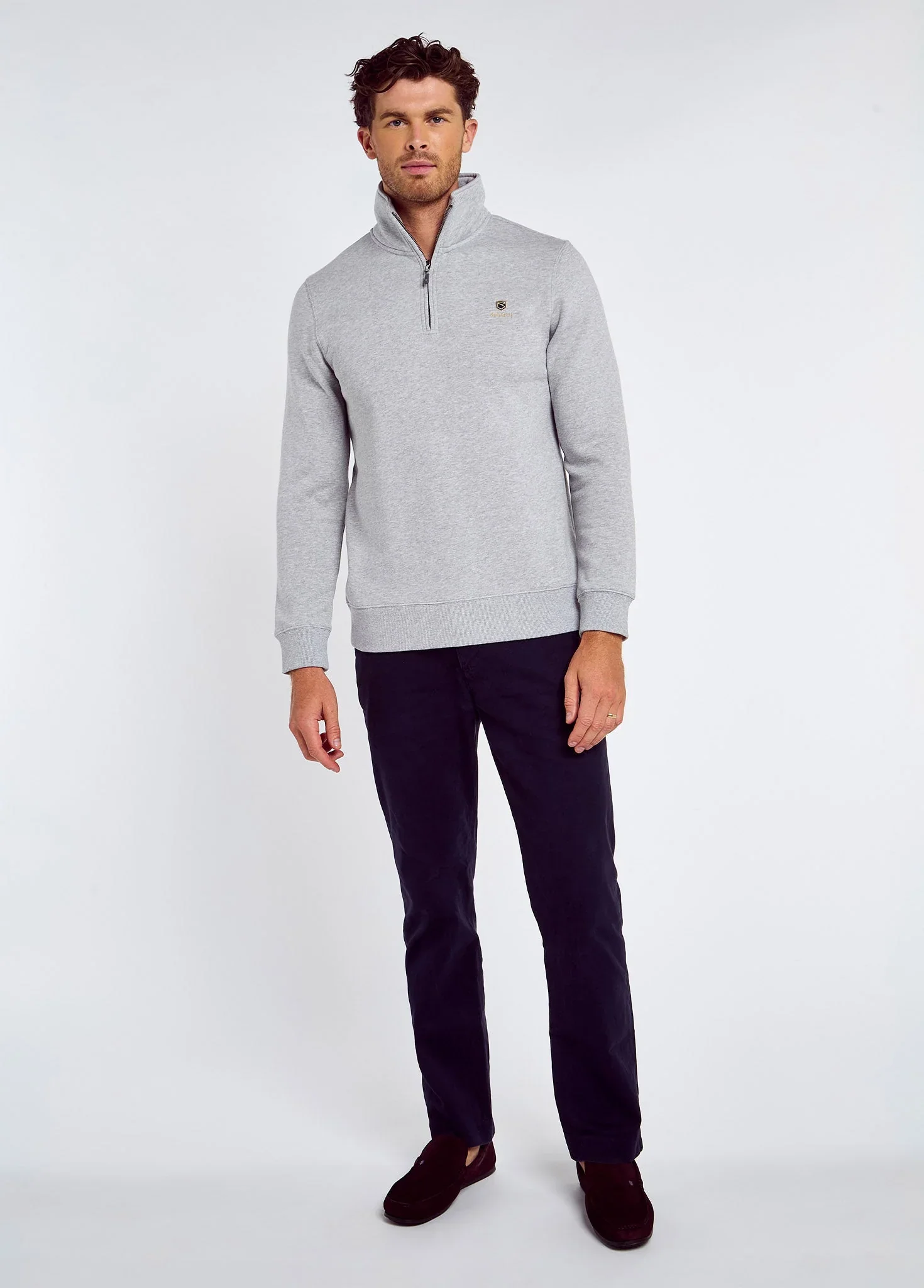 DUBARRY Boyce Zip Neck Sweater - Men’s - Grey Marl - Image 3