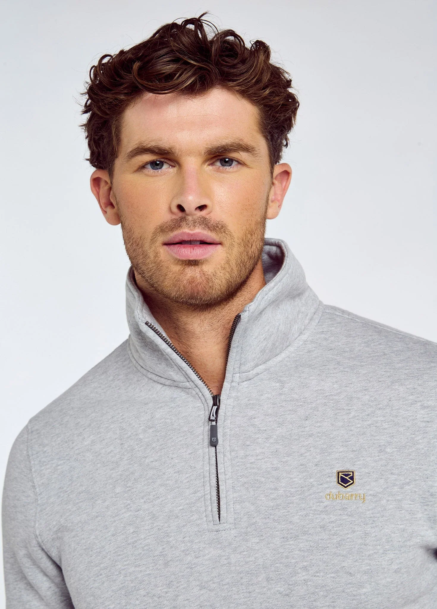 DUBARRY Boyce Zip Neck Sweater - Men’s - Grey Marl - Image 4