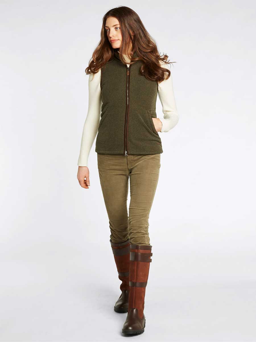 DUBARRY Carbury Fleece Gilet - Womens - Olive - Image 3