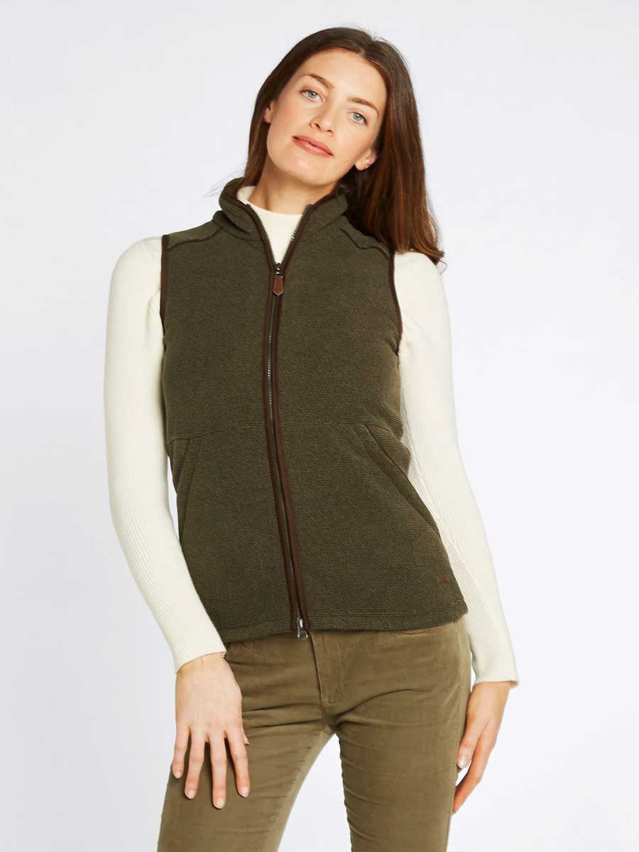 DUBARRY Carbury Fleece Gilet - Womens - Olive - Image 4
