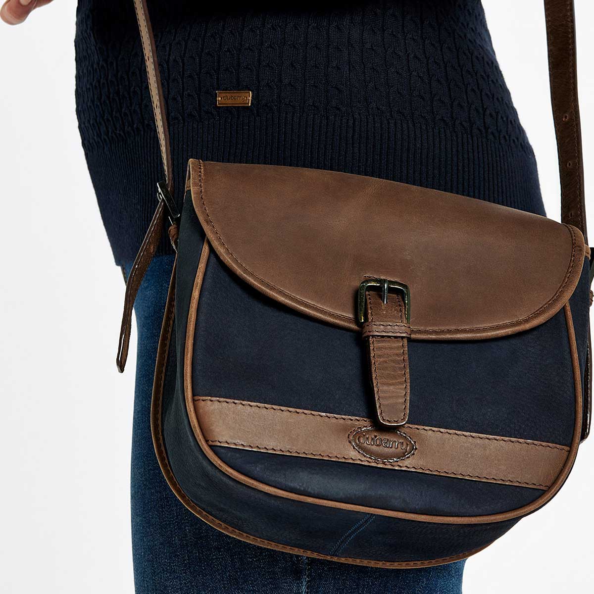 DUBARRY Clara Leather Handbag - Womens - Navy & Brown - Image 2