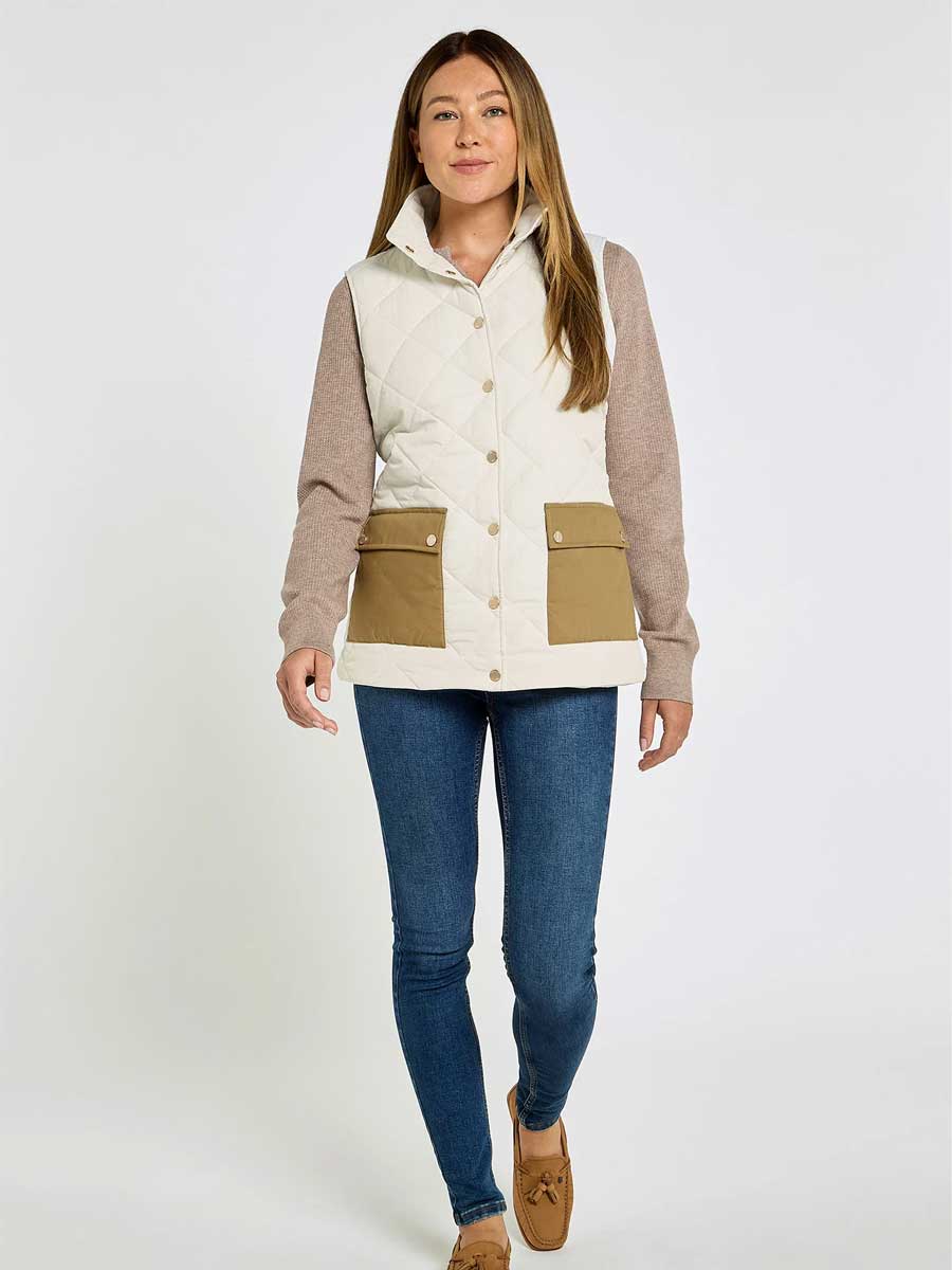 DUBARRY Clashmore Quilted Gilet - Womens - Bone - Image 4