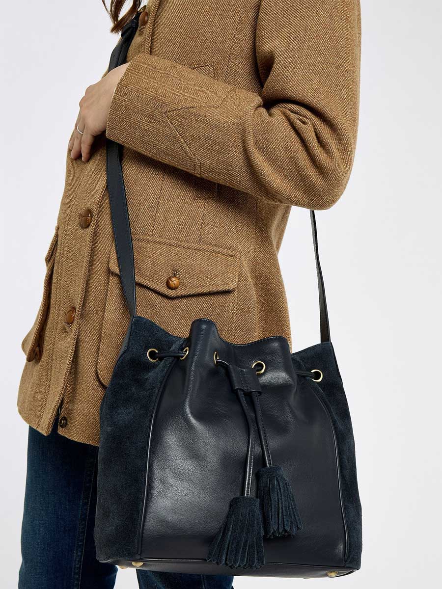 DUBARRY Doonbeg Cross-Body Bucket Bag - Navy - Image 3