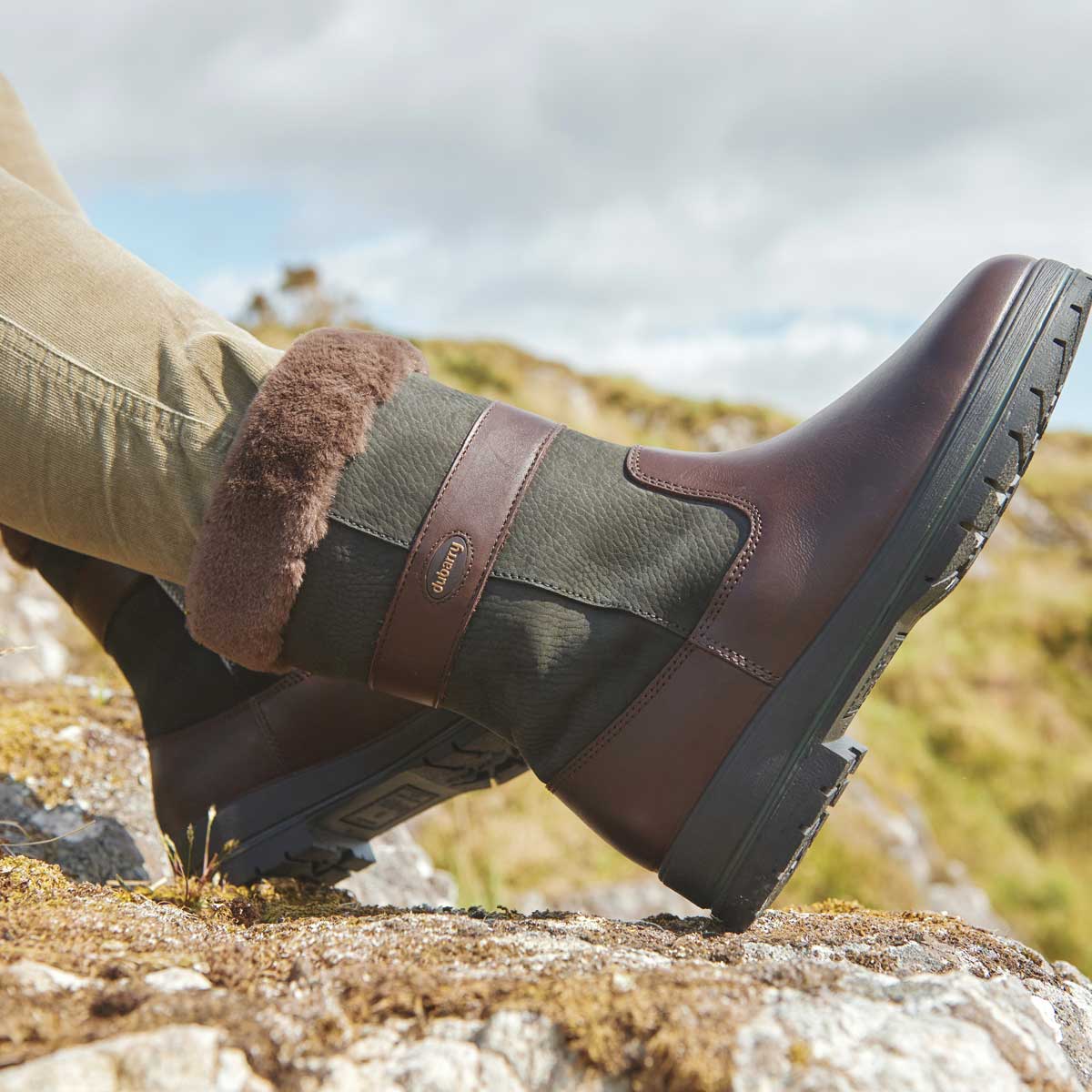 DUBARRY Foxrock Fur Lined Country Boots - Womens - Black/Brown - Image 2