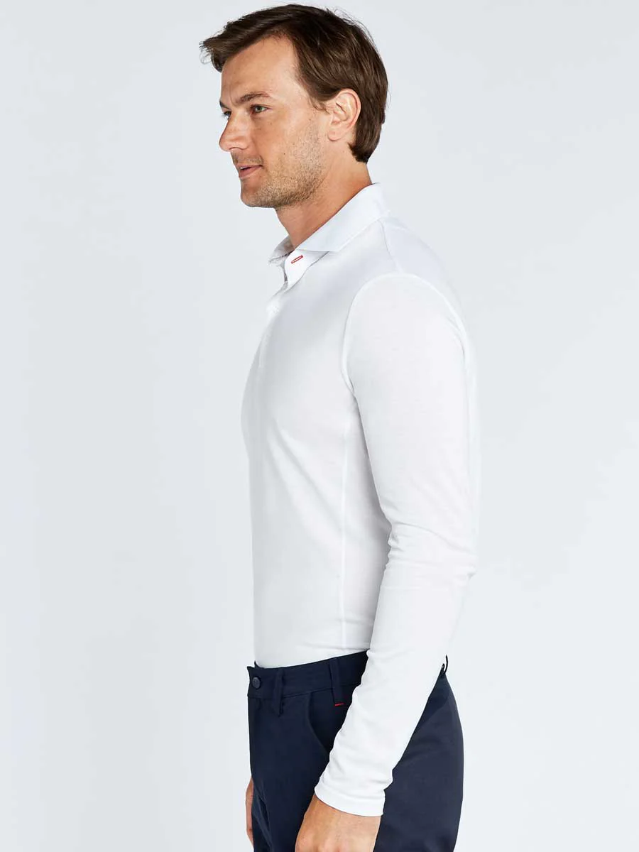 DUBARRY Freshford Unisex Long-Sleeved Technical Polo - White - Image 6