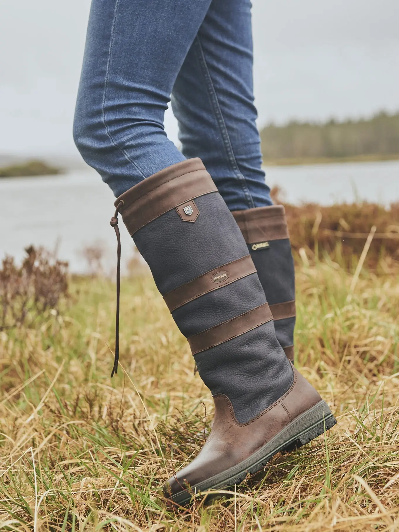DUBARRY Galway ExtraFit™ Country Boots - Navy & Brown - Image 2