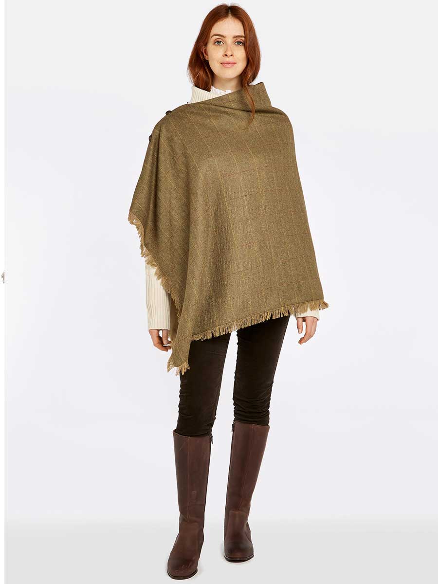 DUBARRY Hazelwood Ladies Tweed Poncho - Elm - Image 4