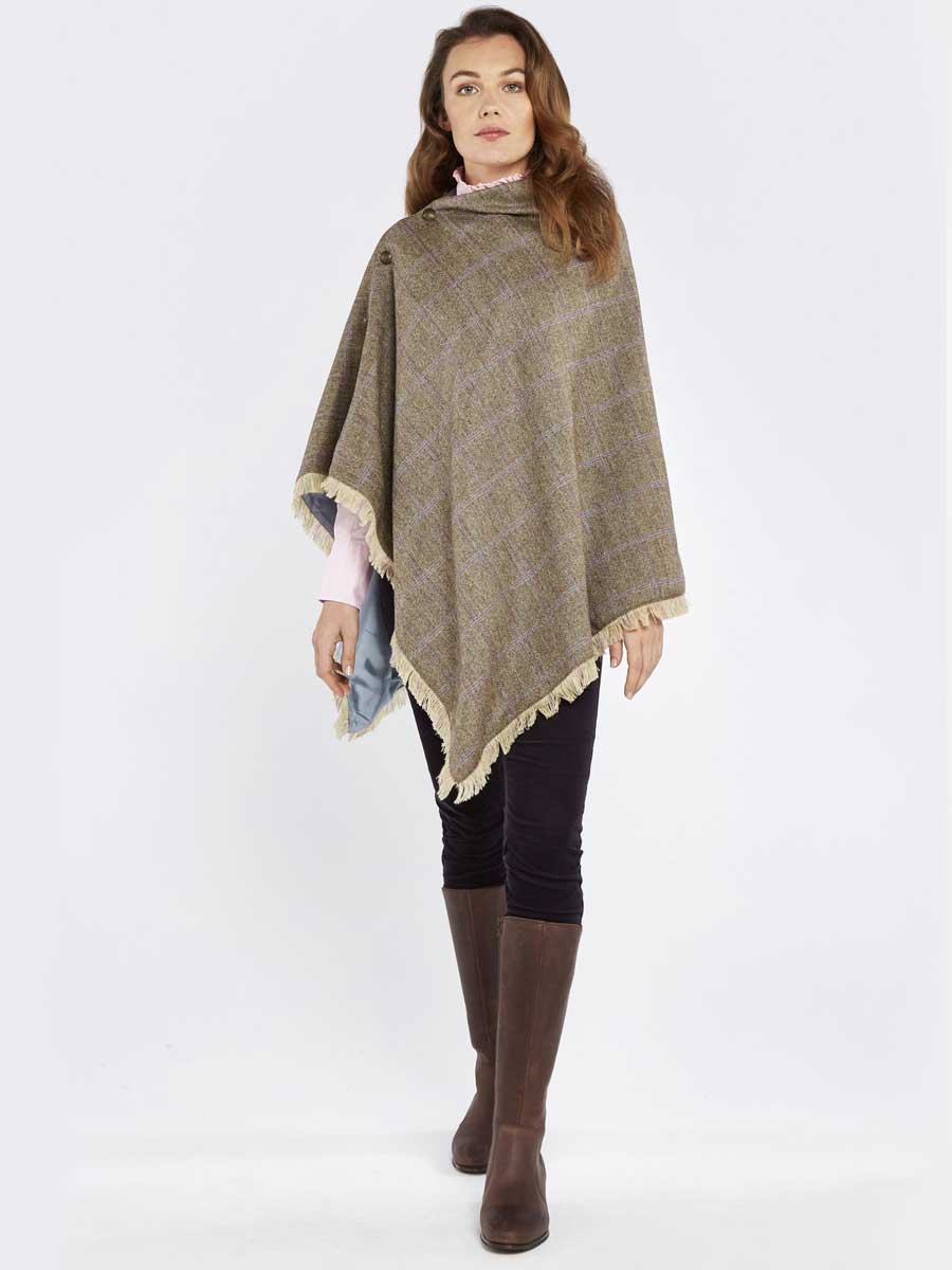 DUBARRY Hazelwood Ladies Tweed Poncho - Woodrose - Image 4