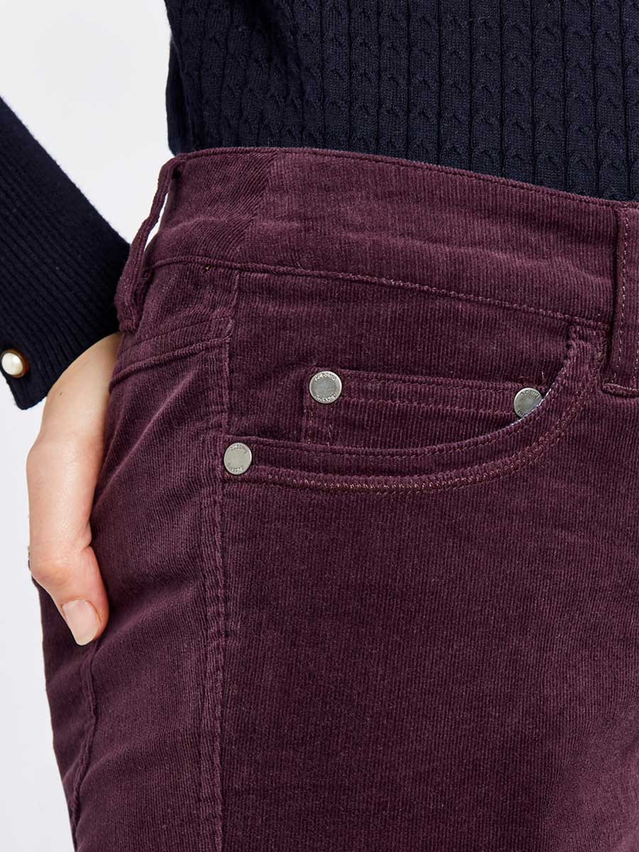 DUBARRY Honeysuckle Ladies Skinny Pincord Jeans - Plum - Image 3