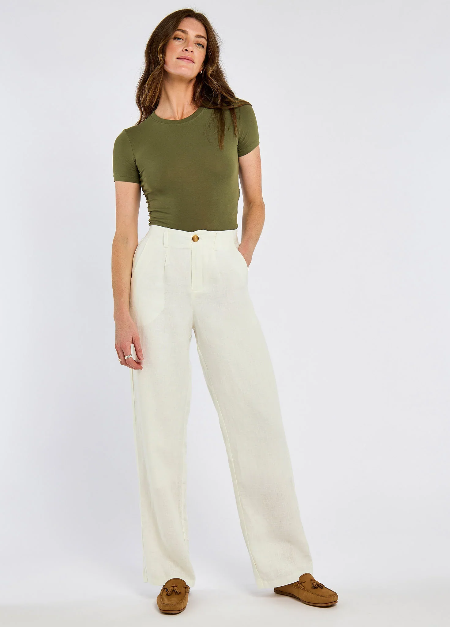 DUBARRY Kelby Women’s Linen Trousers - White - Image 2