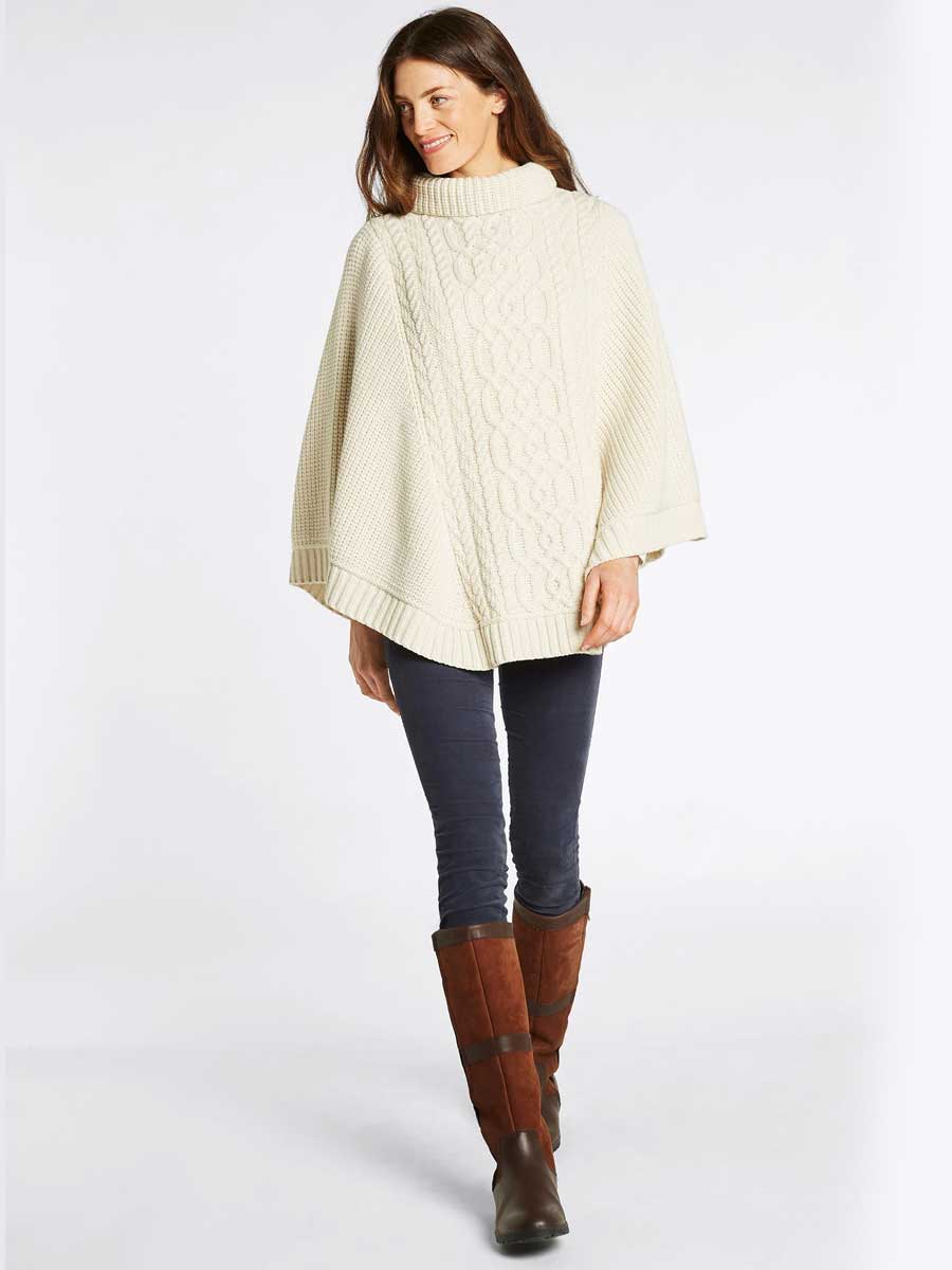 DUBARRY Kilronan Merino Poncho - Womens - Cream - Image 3