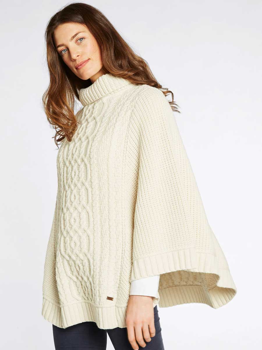 DUBARRY Kilronan Merino Poncho - Womens - Cream - Image 4