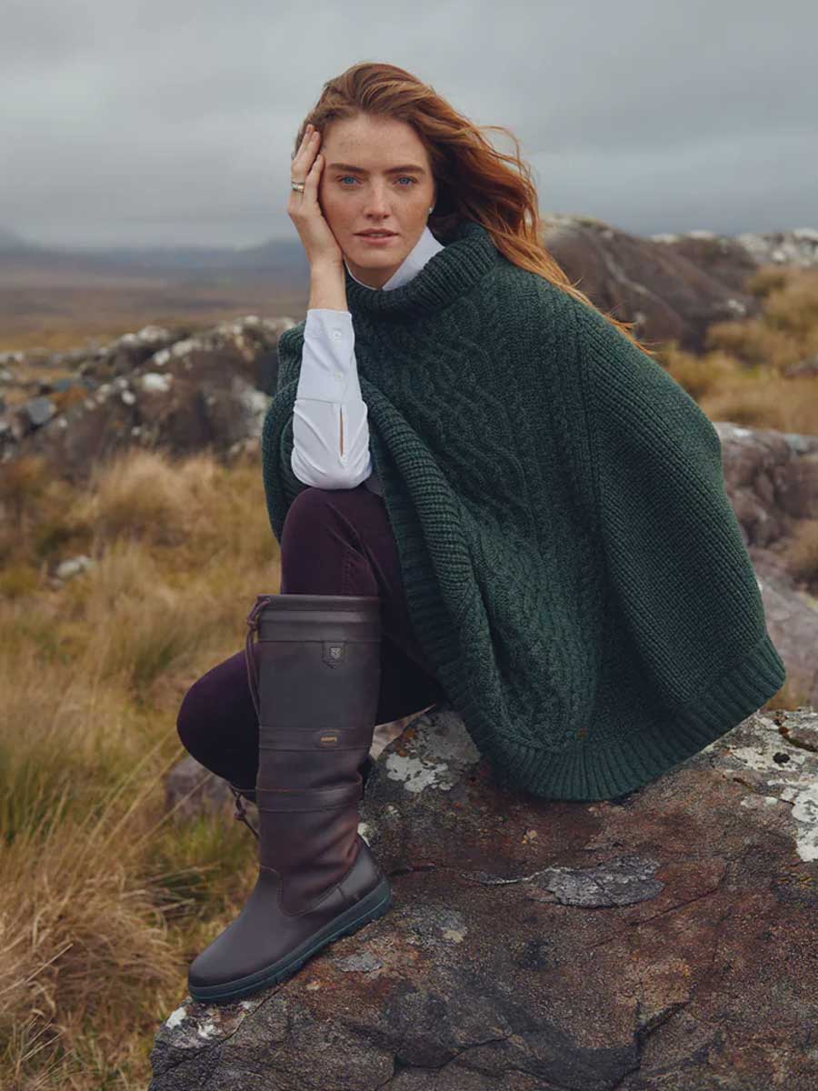 DUBARRY Kilronan Merino Poncho - Womens - Olive - Image 2