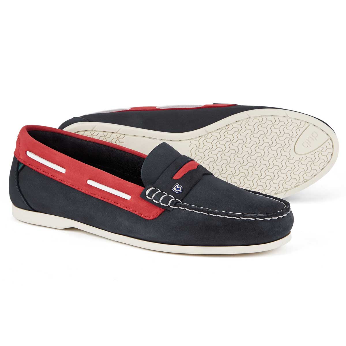 DUBARRY Ladies Belize Deck Shoes - Denim & Red - Image 2
