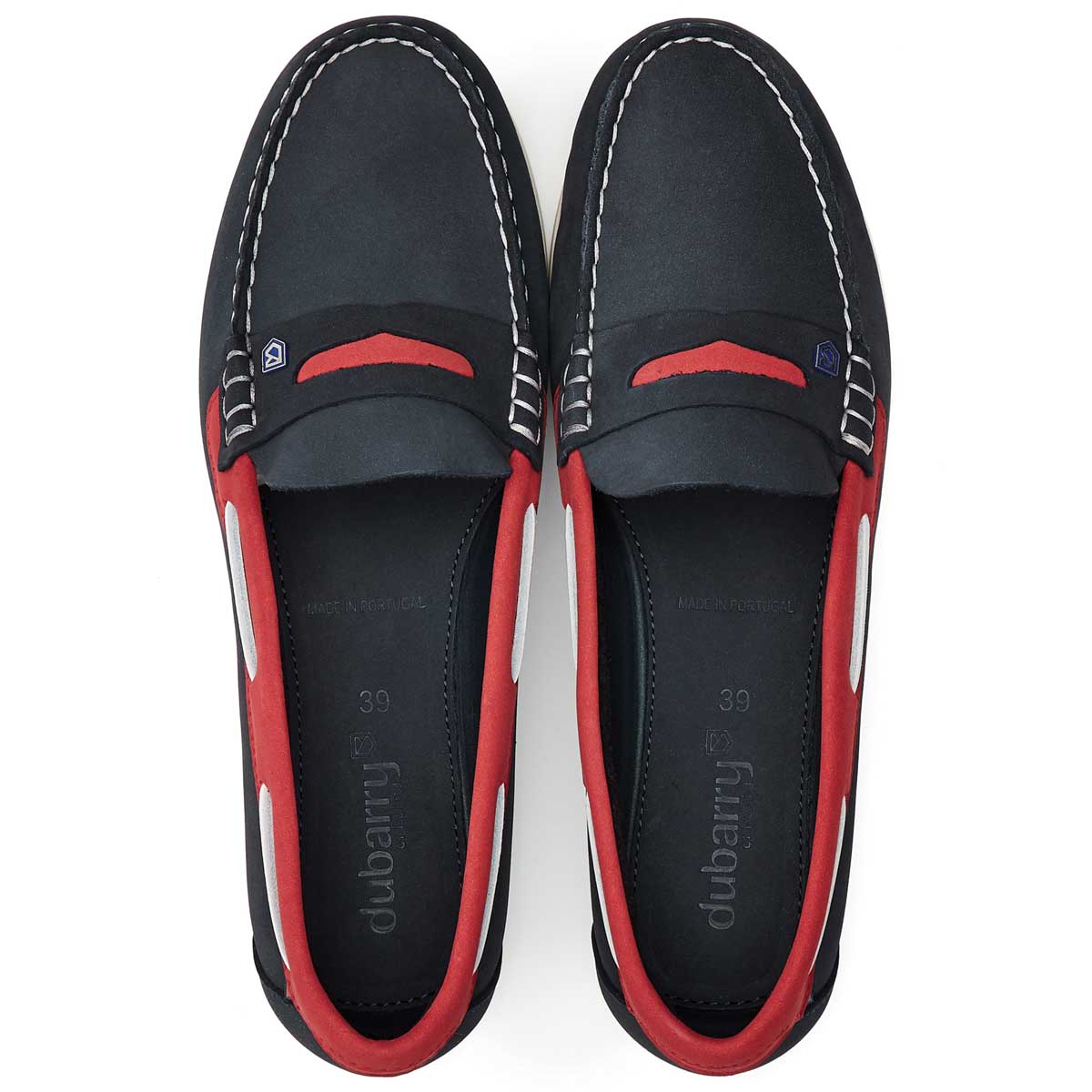 DUBARRY Ladies Belize Deck Shoes - Denim & Red - Image 3