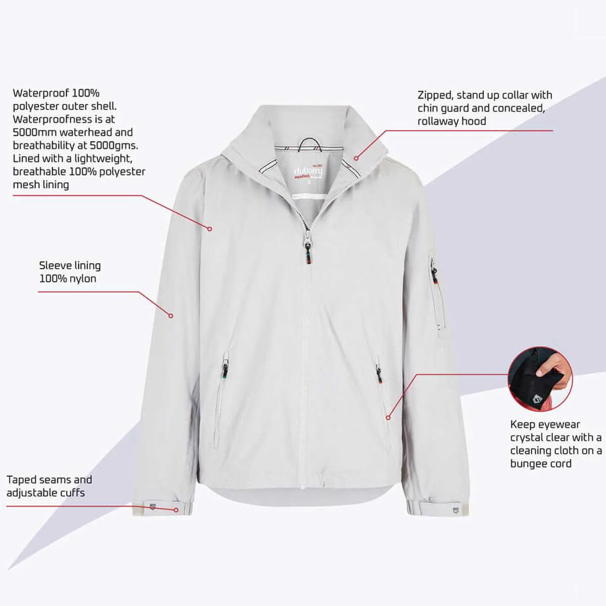 DUBARRY Levanto Mens Lightweight Crew Jacket - Platinum - Image 5