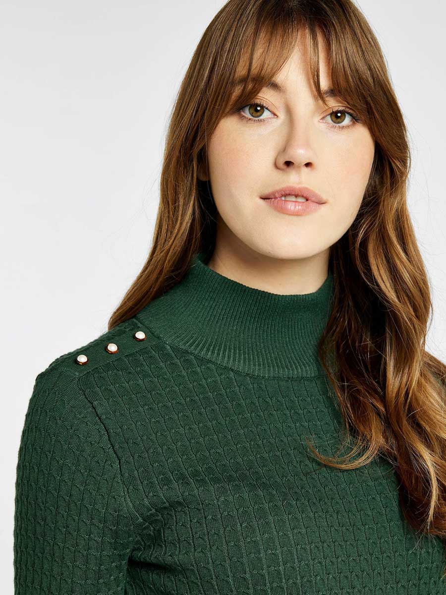 DUBARRY Monkstown Cable Stitch Sweater - Women's - Verdigris - Image 2