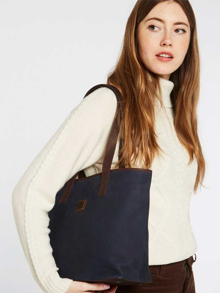 DUBARRY Rosemount Tote Bag - Womens - Navy / Brown - Image 3