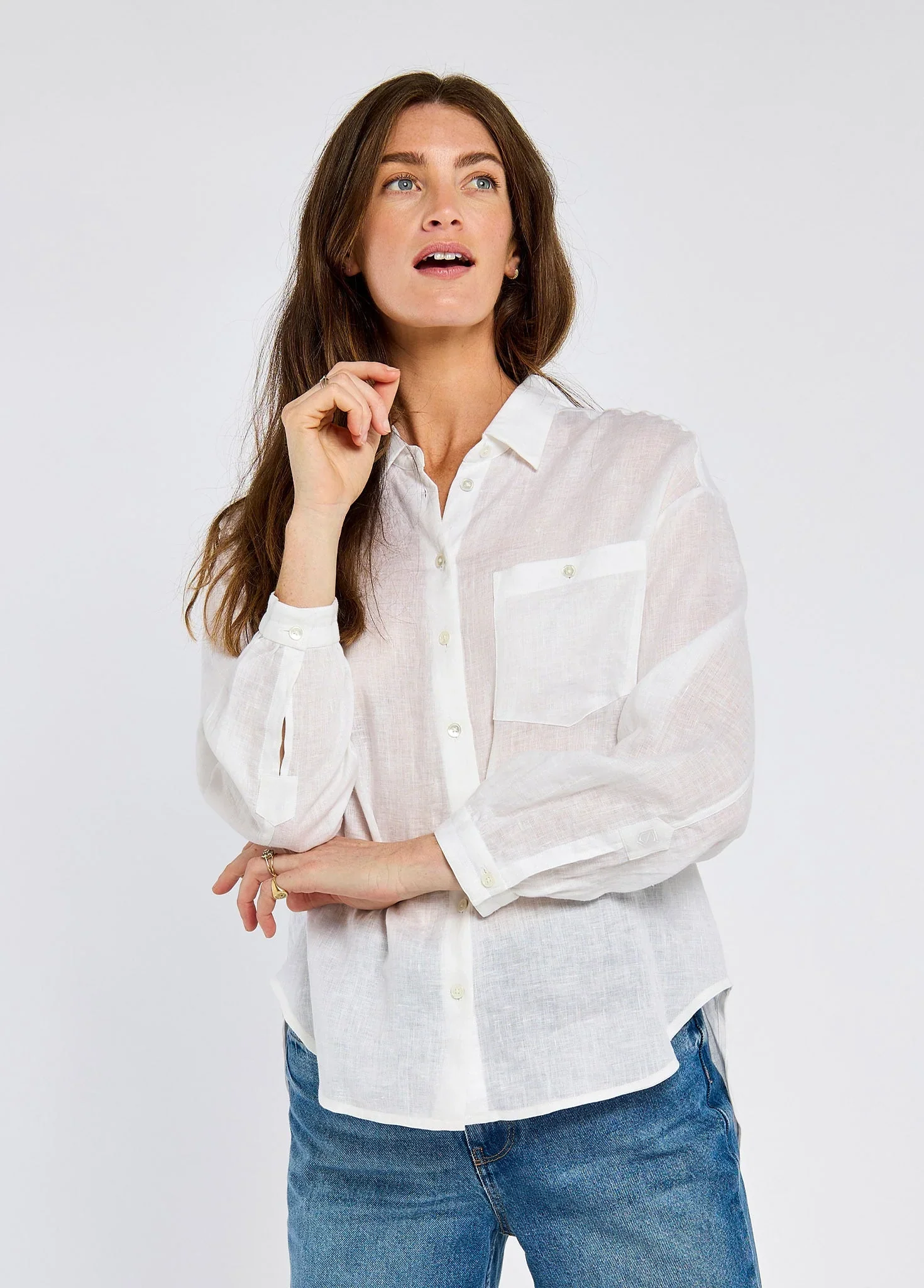 DUBARRY Silvergrass Relaxed Linen Shirt - Women’s - White