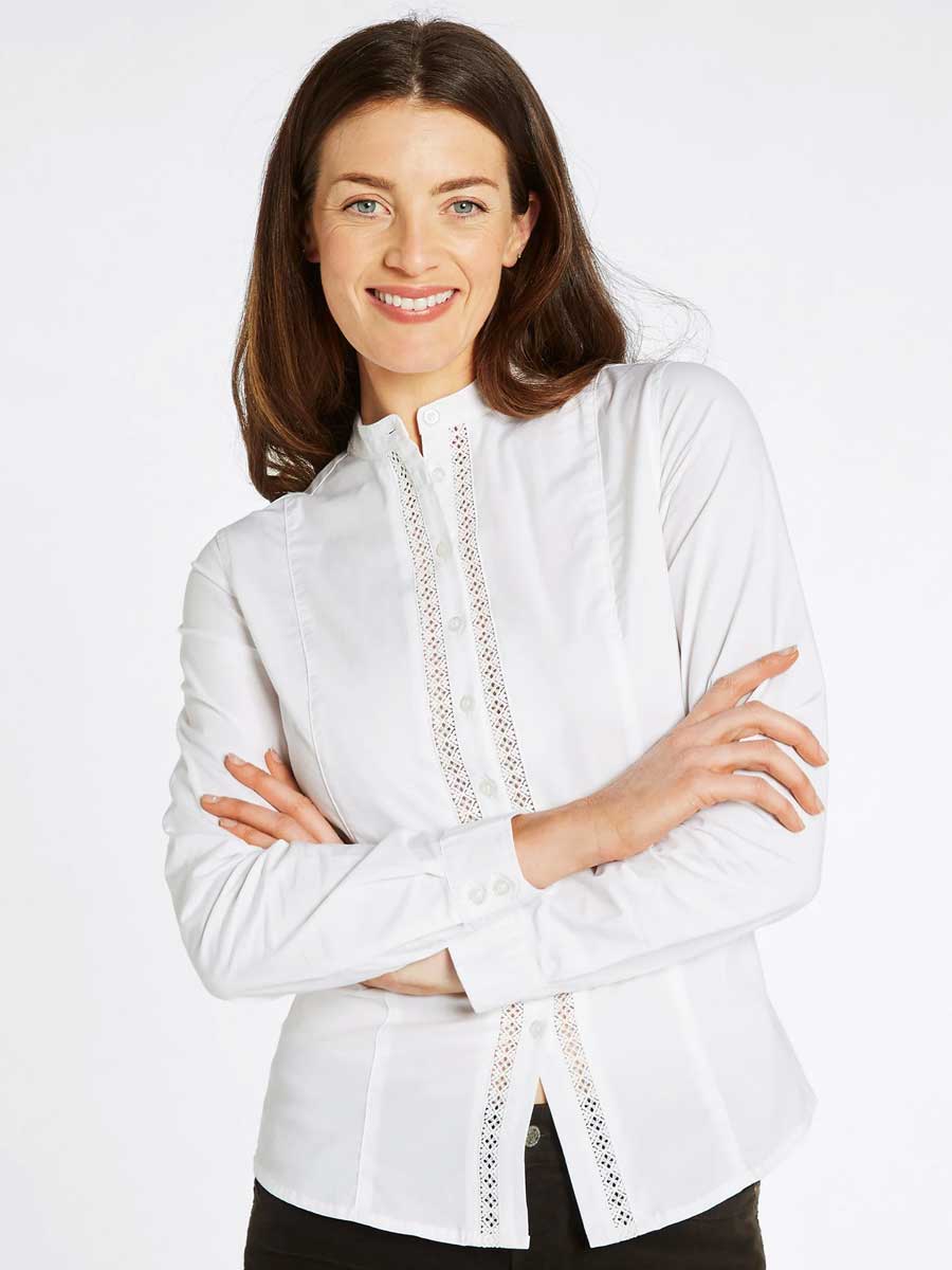 DUBARRY Waterlily Women's Mandarin Collar Shirt - White - Image 3