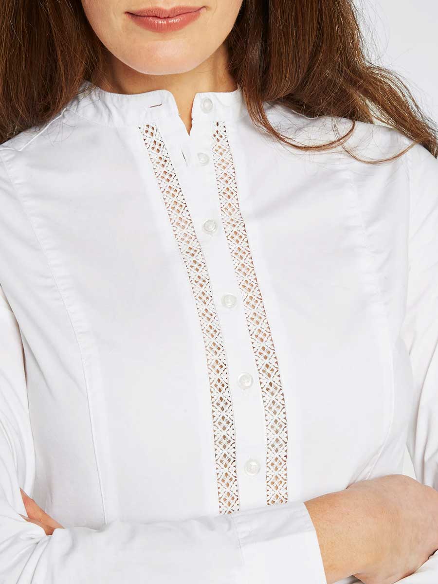 DUBARRY Waterlily Women's Mandarin Collar Shirt - White - Image 4