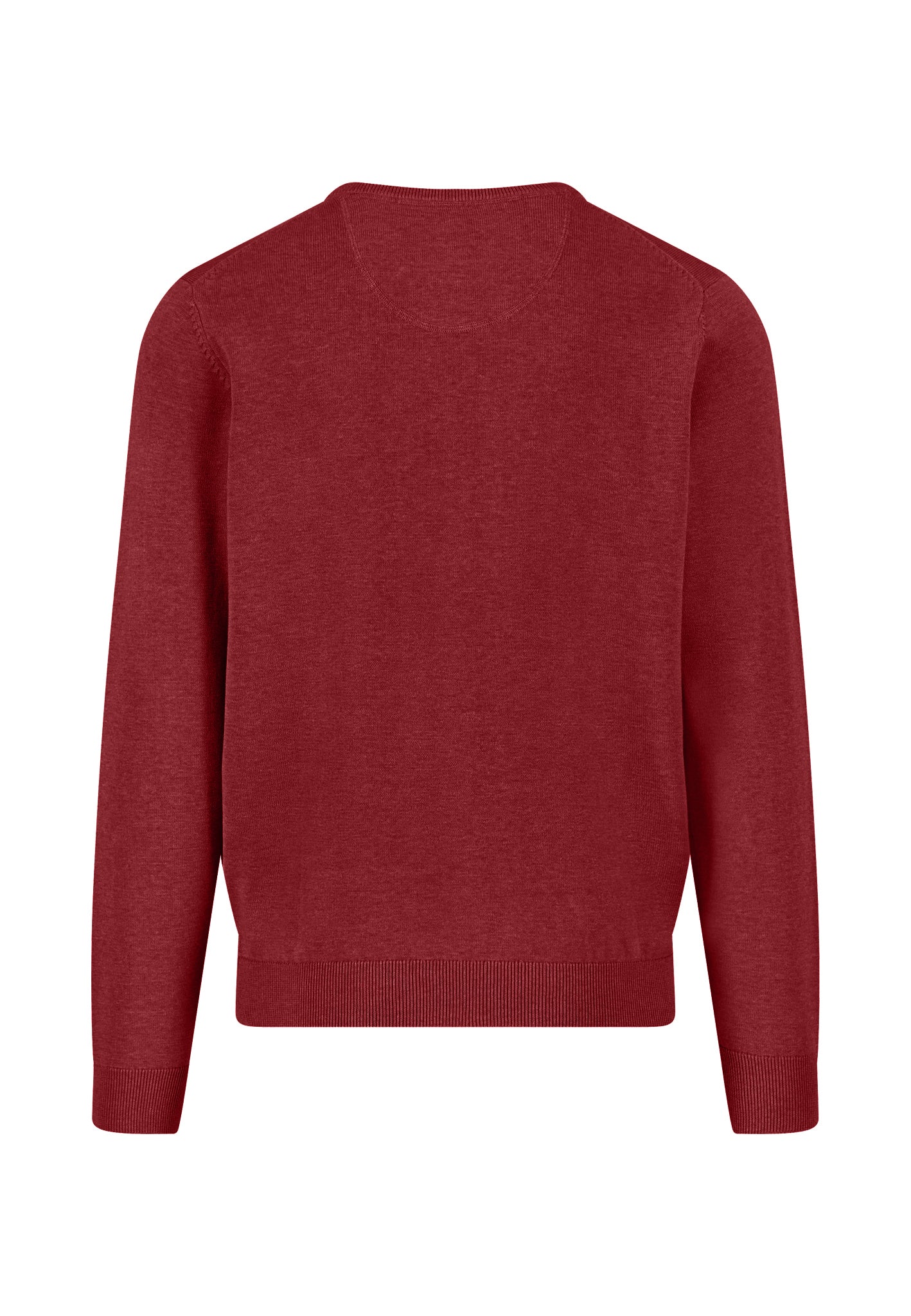 FYNCH HATTON Crew Neck Sweater - Men's Fine Knit – Garnet Red - Image 2